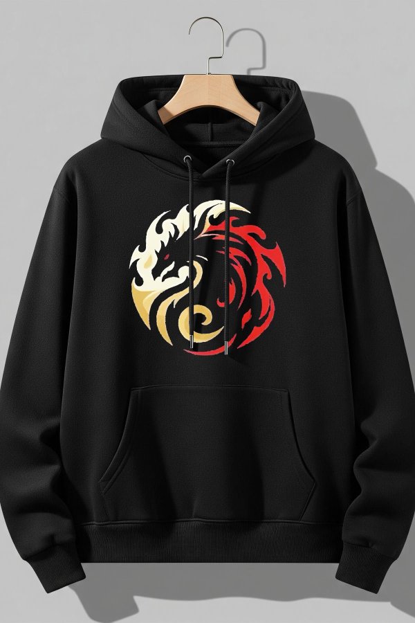 Gold Dragon Black Premium Hoodie - Image 3