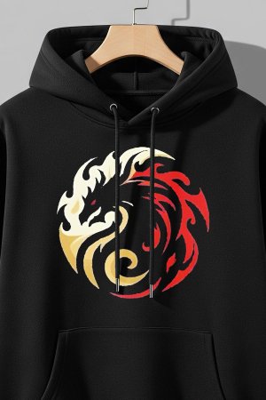 Gold Dragon Black Premium Hoodie - Image 4