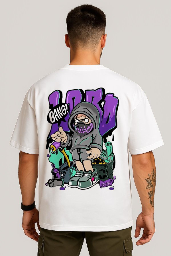 Bang Bang White Oversized T-Shirt - Image 3