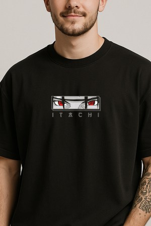 Uchiha Itachi Black Oversized T-Shirt - Image 2