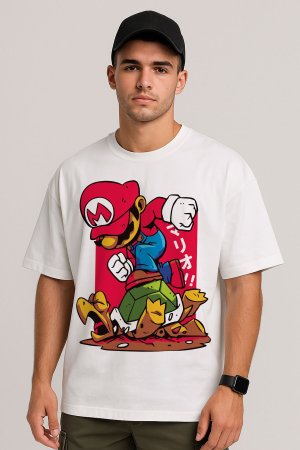 Mario White Oversized T-Shirt - Image 2