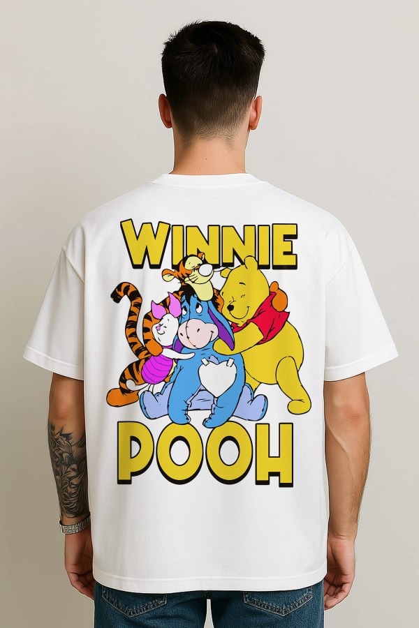 Winnie Pooh White Oversized T-Shirt - Image 3