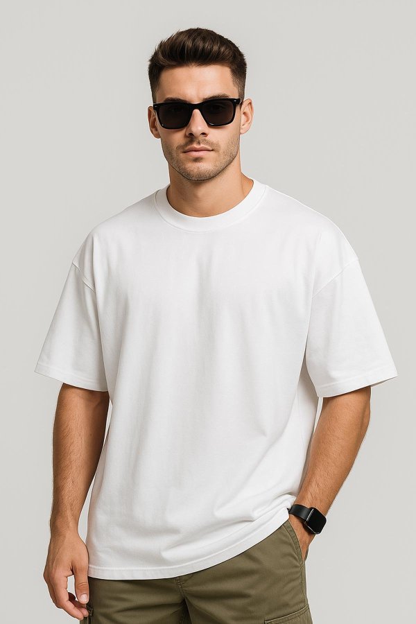 Slide White Oversized T-Shirt - Image 2