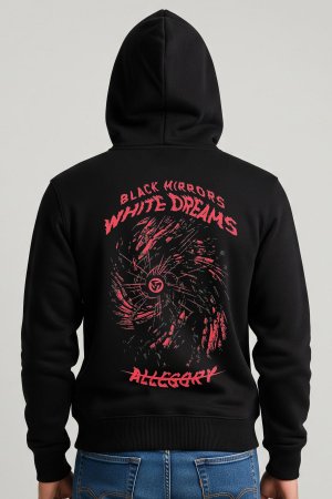 Black Mirrors White Dreams Black Premium Hoodie - Image 6