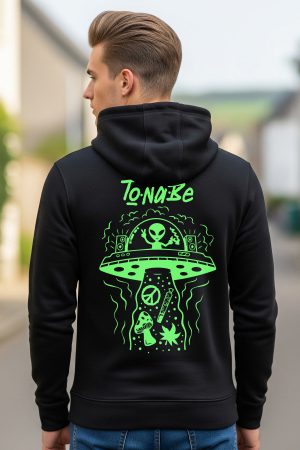 Alien Space Black Premium Hoodie