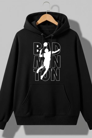 Badminton Black Premium Hoodie - Image 3
