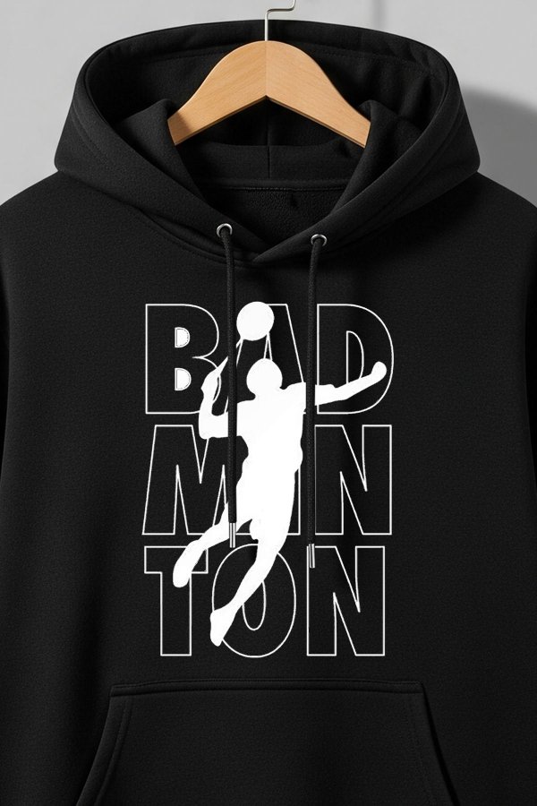 Badminton Black Premium Hoodie - Image 4