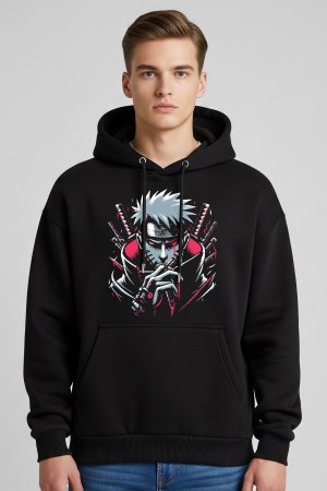 Naruto Warrior Black Oversized Hoodie - Image 4