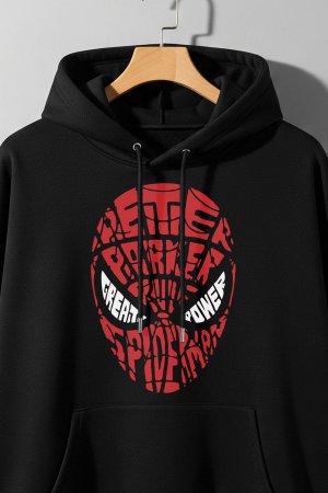 Great Power Black Oversized Hoodie - Image 3