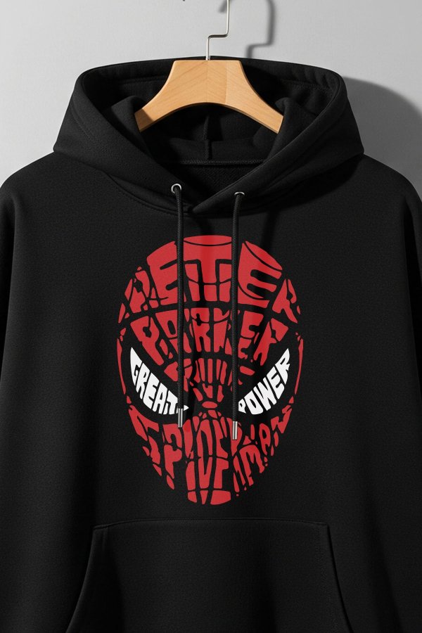 Great Power Black Oversized Hoodie - Image 3
