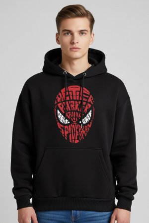 Great Power Black Oversized Hoodie - Image 4