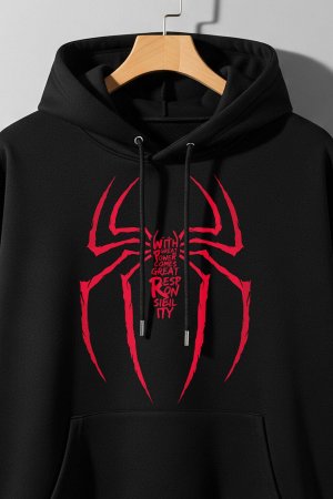 Spider Black Oversized Hoodie - Image 3