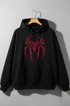 Spider Black Oversized Hoodie - Image 2