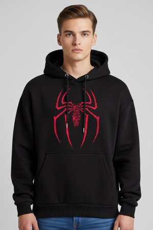 Spider Black Oversized Hoodie - Image 4