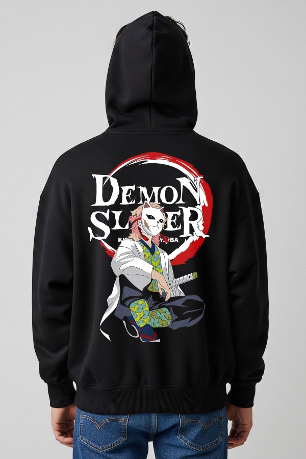 Demon Slayer Black Oversized Hoodie - Image 6