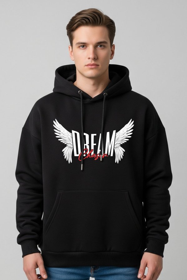 Dream Black Oversized Hoodie - Image 4