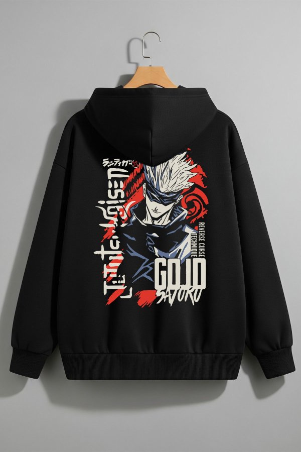 Gojo Black Oversized Hoodie - Image 5