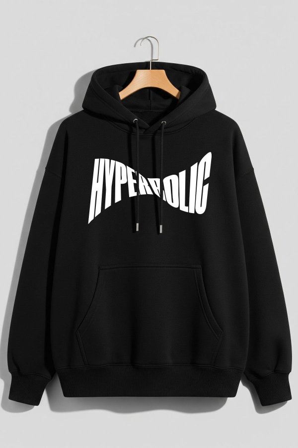 Hyperbolic Black Oversized Hoodie - Image 2