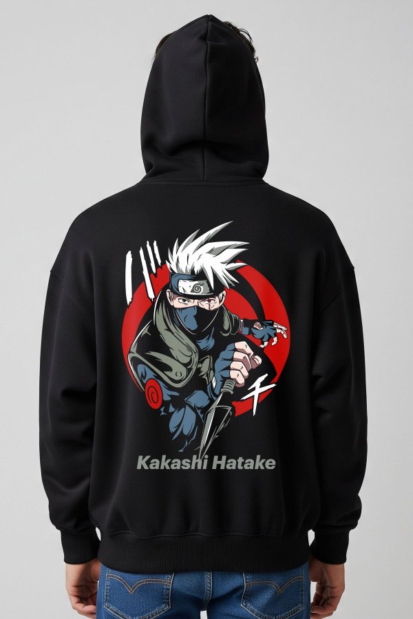 Kakashi Hatake Black Oversized Hoodie - Image 6