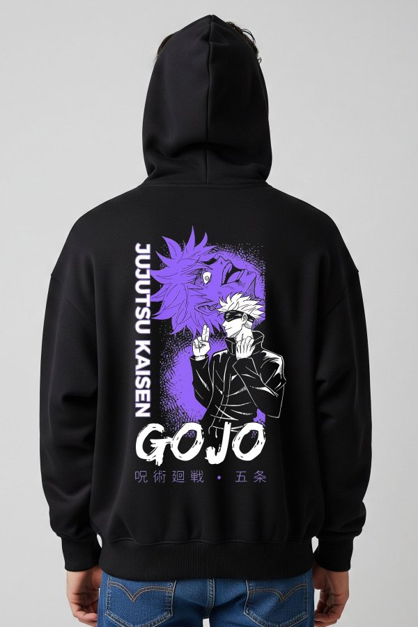 Gojo Black Oversized Hoodie - Image 5