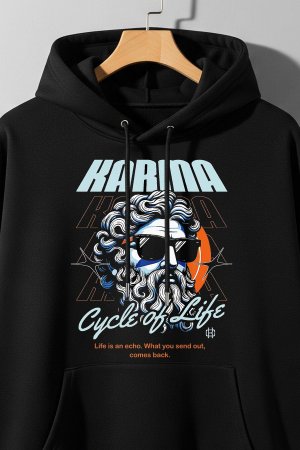 Karma Black Oversized Hoodie - Image 3