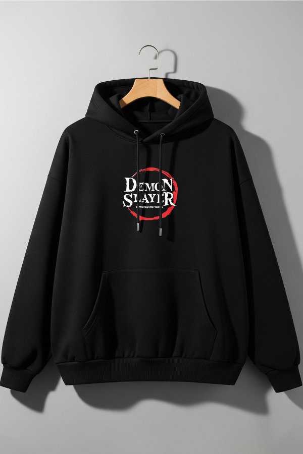 Demon Slayer Black Oversized Hoodie - Image 2