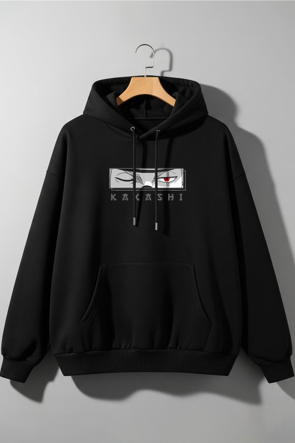 Kakashi Hatake Black Oversized Hoodie - Image 2