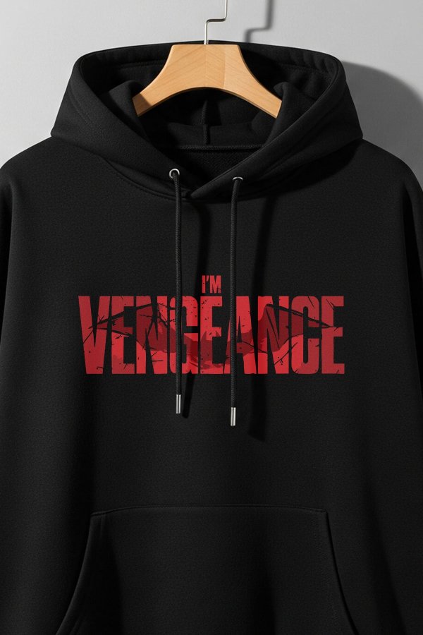 Vengeance Black Oversized Hoodie - Image 3