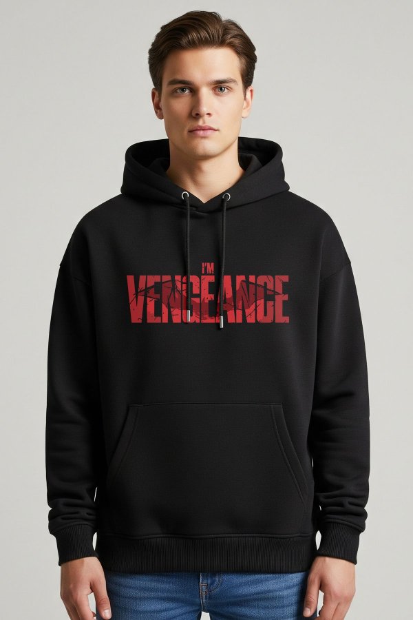 Vengeance Black Oversized Hoodie - Image 4
