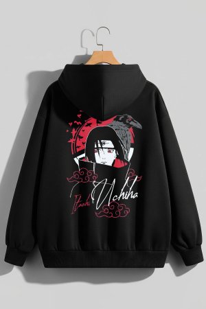 Itachi Black Oversized Hoodie - Image 5