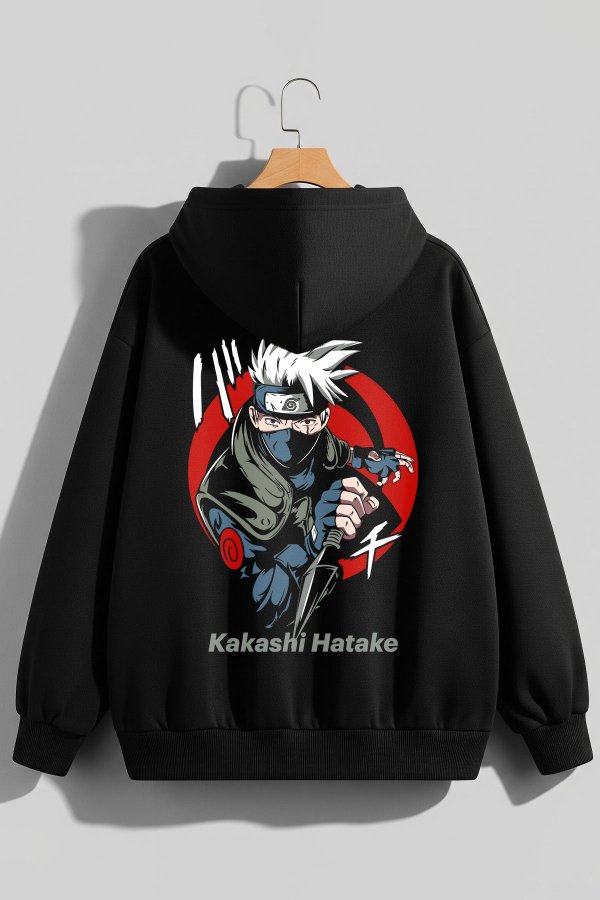 Kakashi Hatake Black Oversized Hoodie - Image 5