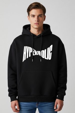 Hyperbolic Black Oversized Hoodie - Image 4