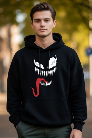Venom Black Oversized Hoodie
