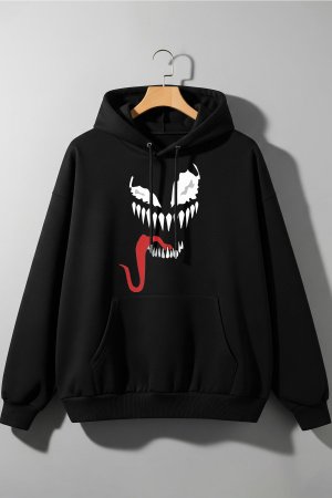 Venom Black Oversized Hoodie - Image 2